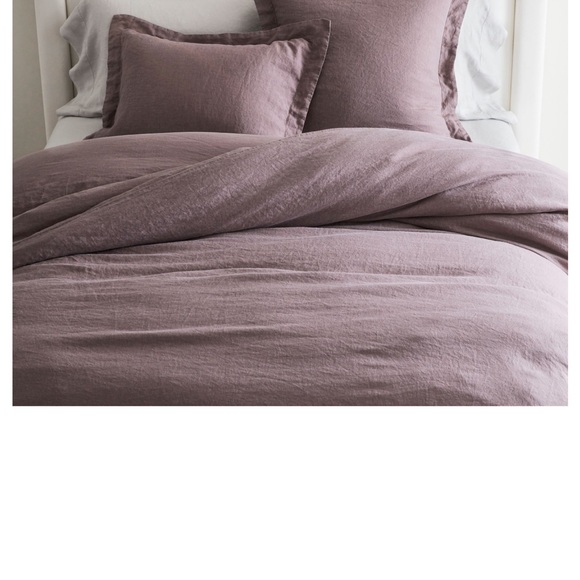 NWT Pottery Barn Flax Linen Full/Queen Duvet Cover in Fig - Picture 1 of 3